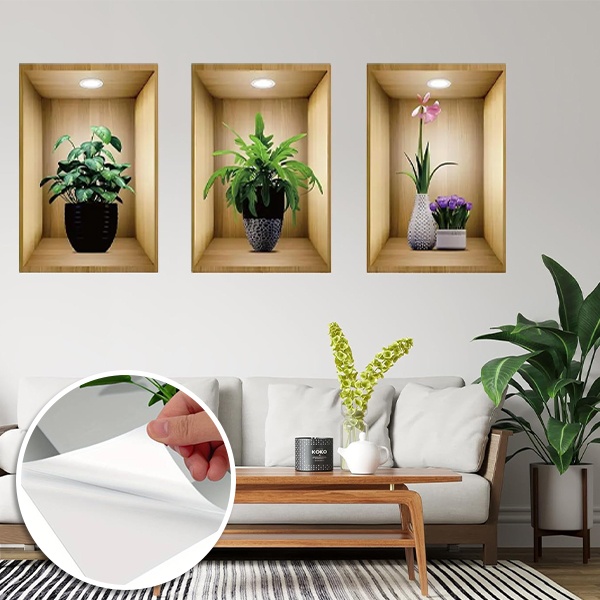 Autocolantes para Decoração de Parede 3D (3 unid.) | VASUART