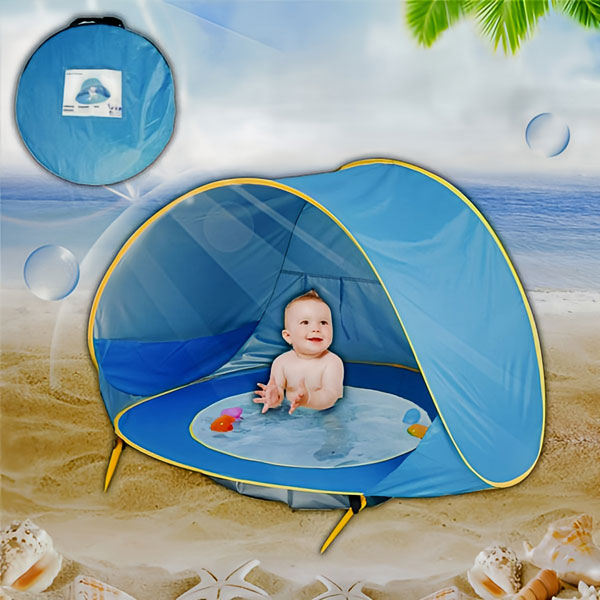 Uma tenda para crianças com protecção UV e uma piscina | BAYSHADE