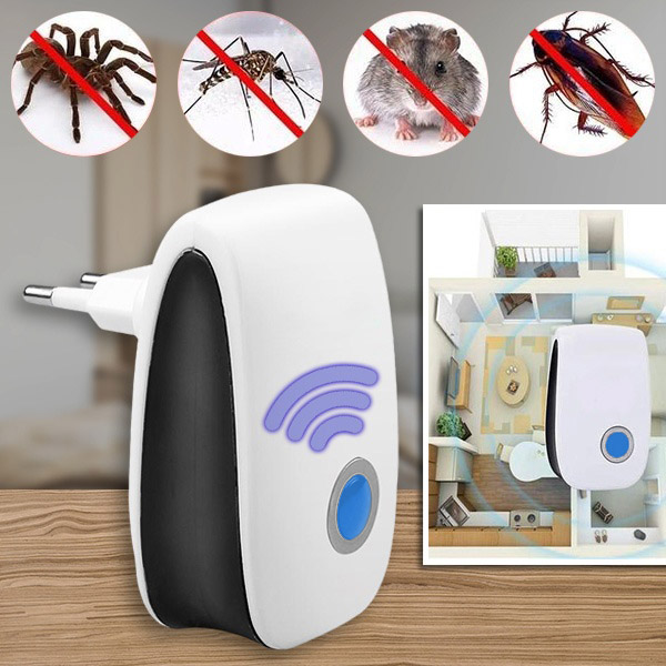Repelente ultrassônico de pragas - 100m², 22-65 KHz, seguro para animais de estimação | BUGBUSTER