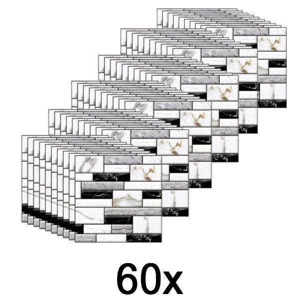 6x Autocolantes de parede 3D com um aspeto de mármore (10 unid.) | MARBLEBLOCKS