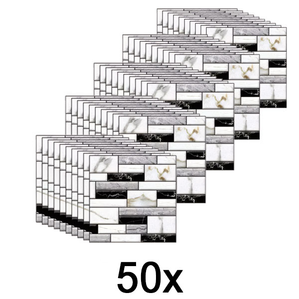 5x Autocolantes de parede 3D com um aspeto de mármore (10 unid.) | MARBLEBLOCKS