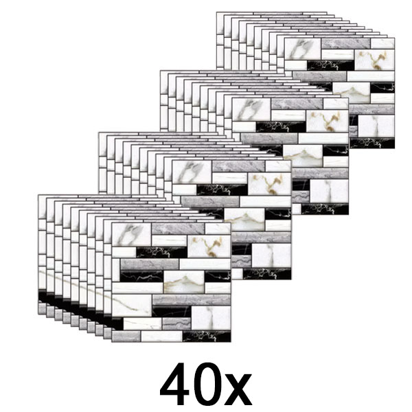 4x Autocolantes de parede 3D com um aspeto de mármore (10 unid.) | MARBLEBLOCKS