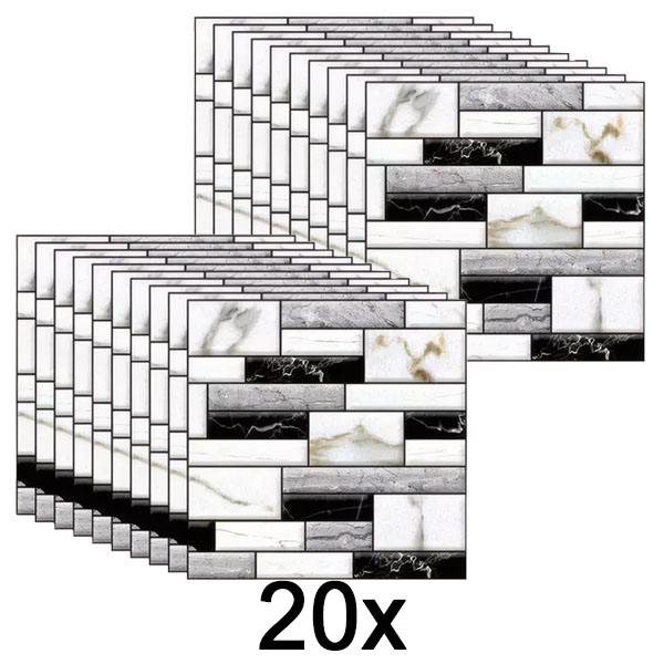 2x Autocolantes de parede 3D com um aspeto de mármore (10 unid.) | MARBLEBLOCKS