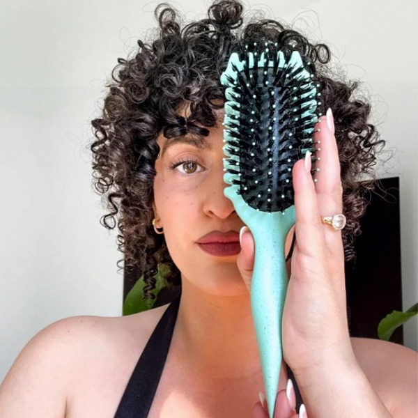 Escova desembaraçadora e definidora de caracóis para cabelo ondulado e encaracolado (23 × 6,5 cm) | CURLISTA