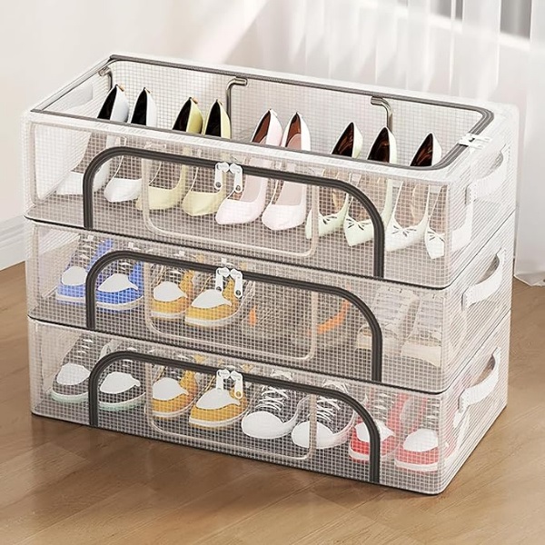 Armazenamento transparente e empilhável para sapatos | DURASTOR